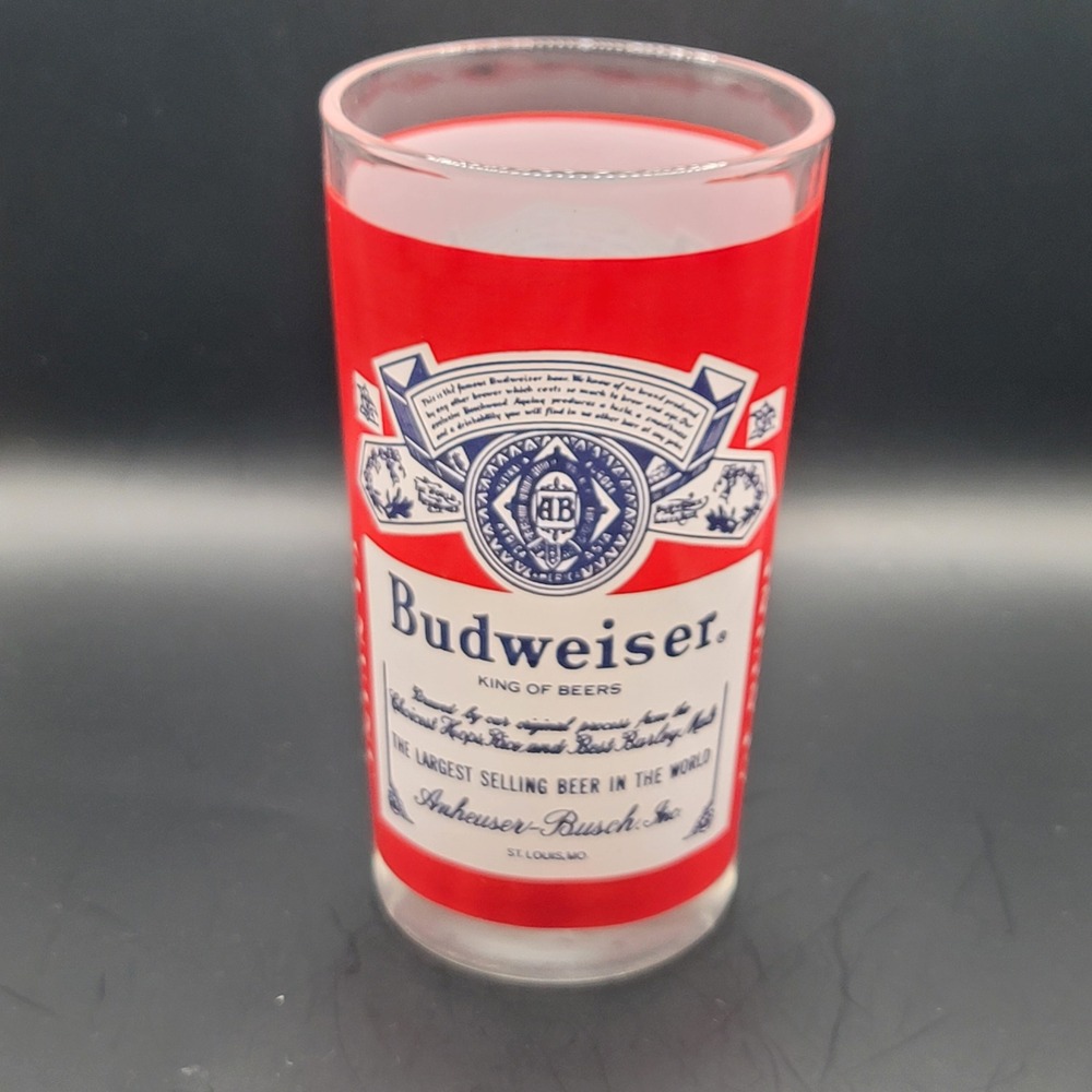 Vintage Budweiser King of Beers 12oz Glass Anheuser Busch St Louis Collectible